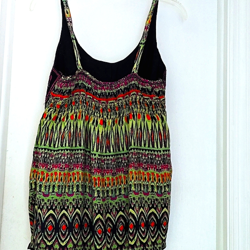Womens Patterned Embroidered Baby Doll Top - Picture 4 of 5